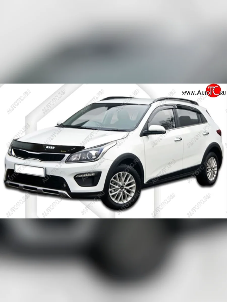 Дефлектор капота CA-Plastic KIA Rio X-line (2017-2021) (Classic черный, Без надписи)  в Керчи Республика Крым