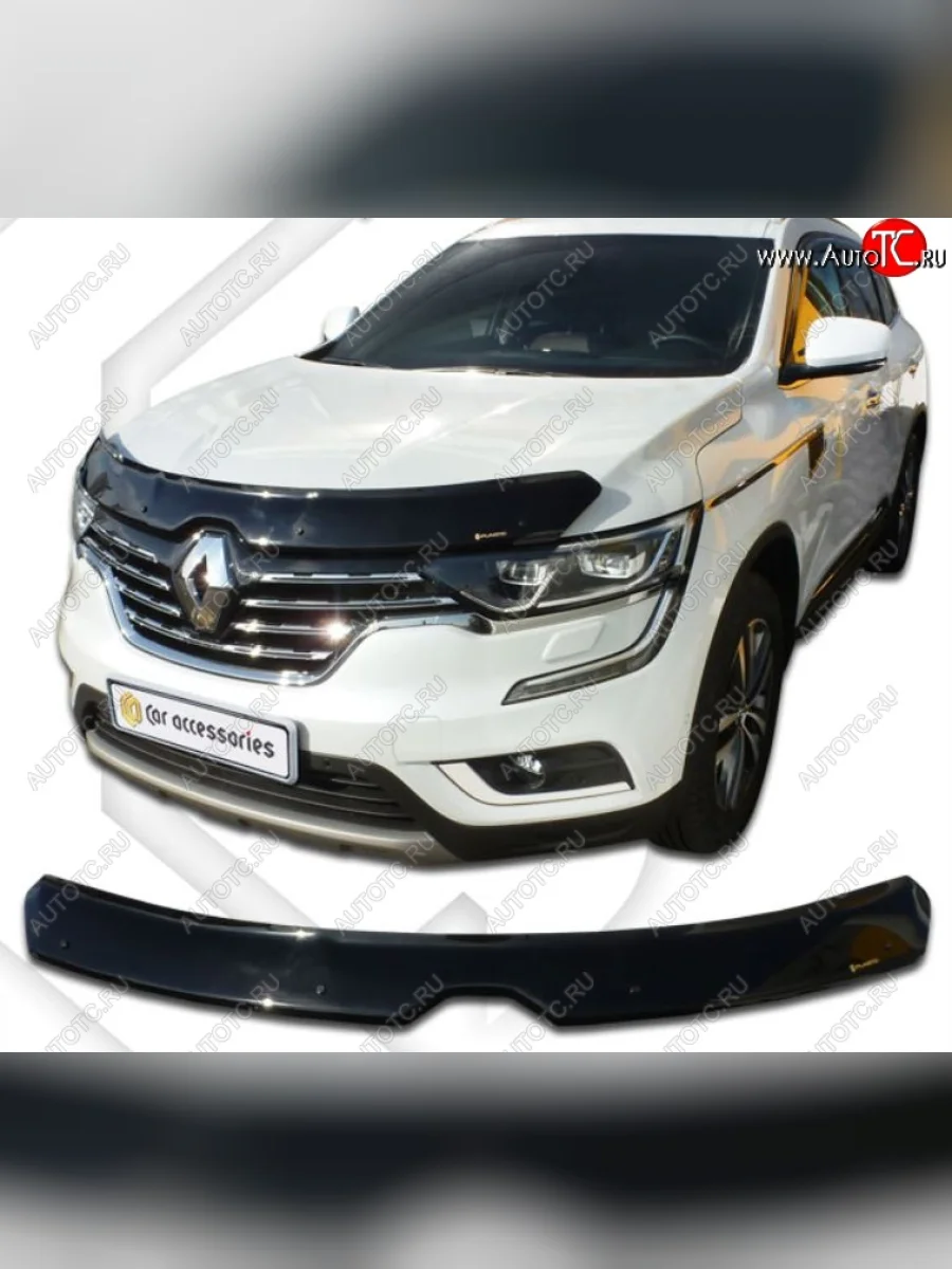 Дефлектор капота CA-Plastic Renault Koleos 2 (2016-2025) (Classic черный, Без надписи)  в Самаре Самарской области