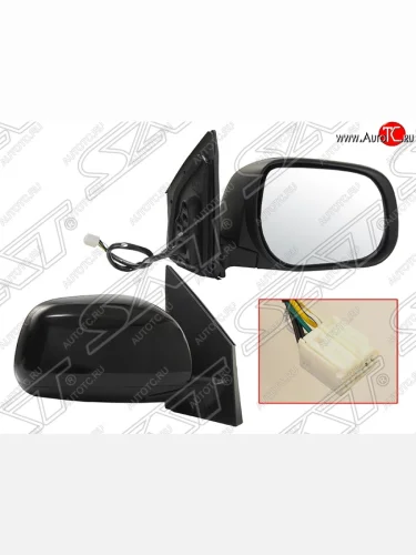 Боковое правое зеркало заднего вида (Регулировка: складное/обогрев) SAT Toyota RAV4 ( XA305,  XA30) (2005-2013) 5 дв. дорестайлинг, 5 дв. 1-ый рестайлинг, 5 дв. 2-ой рестайлинг