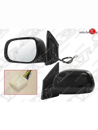 Боковое левое зеркало заднего вида (регулировка складное/обогрев) SAT Toyota RAV4 ( XA305,  XA30) (2005-2013) 5 дв. дорестайлинг, 5 дв. 1-ый рестайлинг, 5 дв. 2-ой рестайлинг