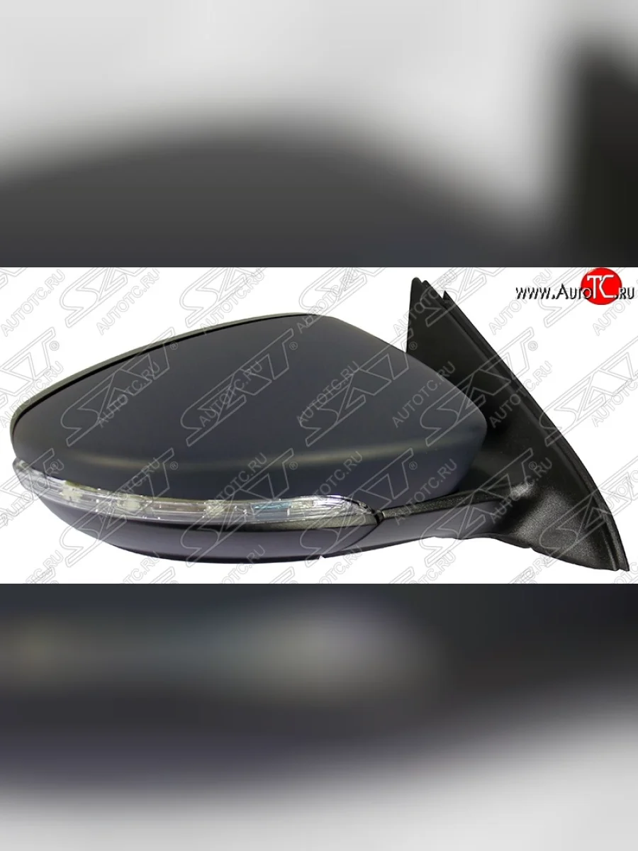 Боковое правое зеркало заднего вида SAT (поворот, регулировка, обогрев, 6 контактов) Volkswagen Jetta A6 седан дорестайлинг (2011-2015) (Неокрашенное)  в Перми Пермском крае