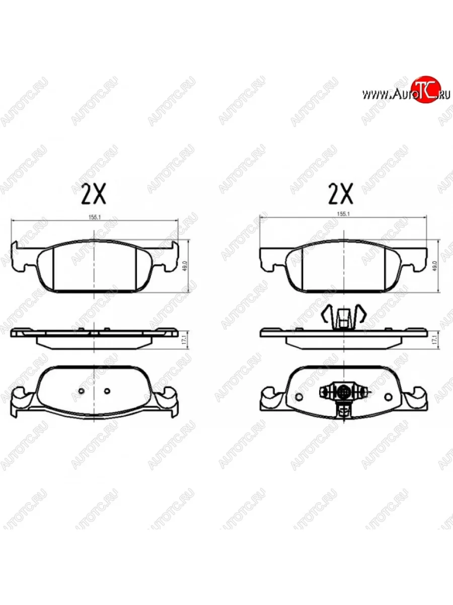 Передние тормозные колодки Trialli Лада ВАЗ XRAY (2016-2022)  с доставкой в г. Керчь