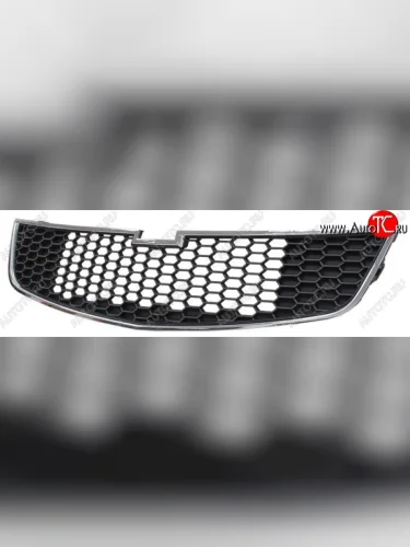 Решетка радиатора SAT (нижняя, черная с хромом) Chevrolet Cruze J305 хэтчбек дорестайлинг (2009-2012)