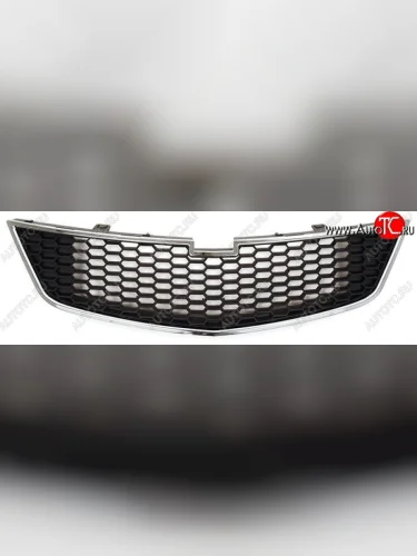 Нижняя решётка радиатора SAT (Хром) Chevrolet Spark M300 дорестайлинг (2010-2015)