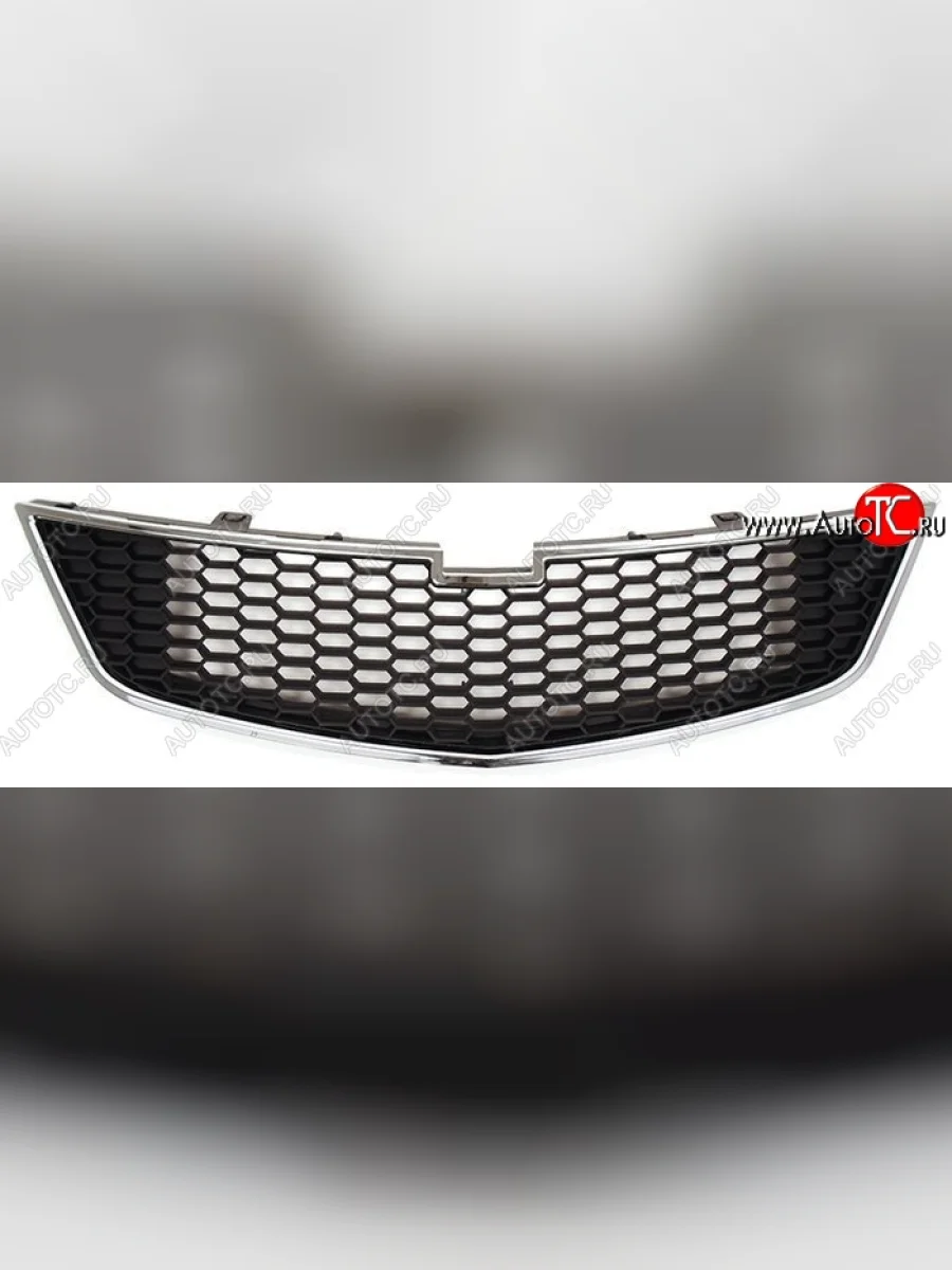 Нижняя решётка радиатора SAT Chevrolet Spark M300 дорестайлинг (2010-2015) (Хром)  в Воронеже Воронежской области