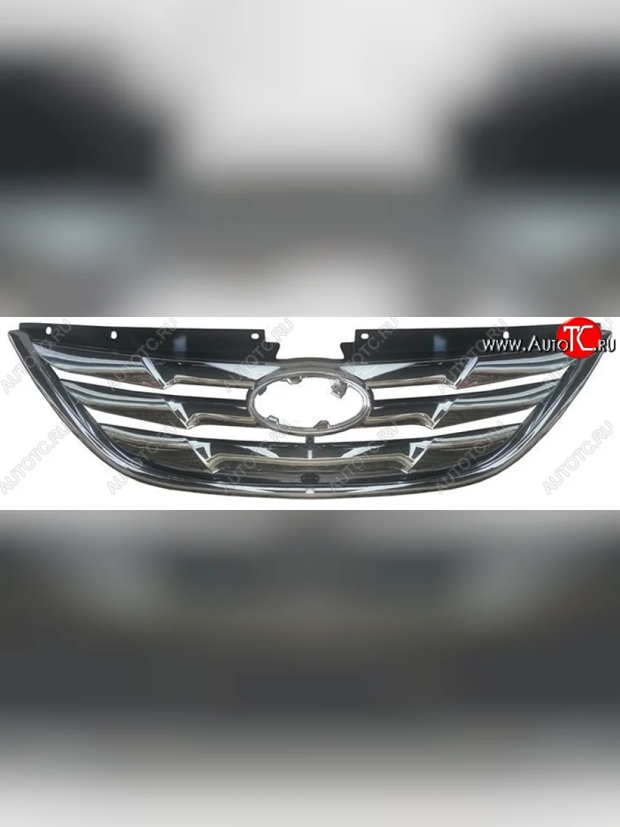 Решётка радиатора SAT (хром) Hyundai Sonata YF (2009-2014) (Неокрашенная)  в Перми Пермском крае