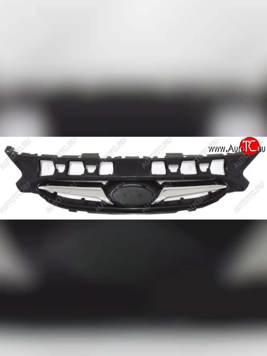 Решётка радиатора SAT (в сборе с молдингом) Hyundai Solaris RBr седан дорестайлинг (2010-2014) (Неокрашенная)  в Перми Пермском крае