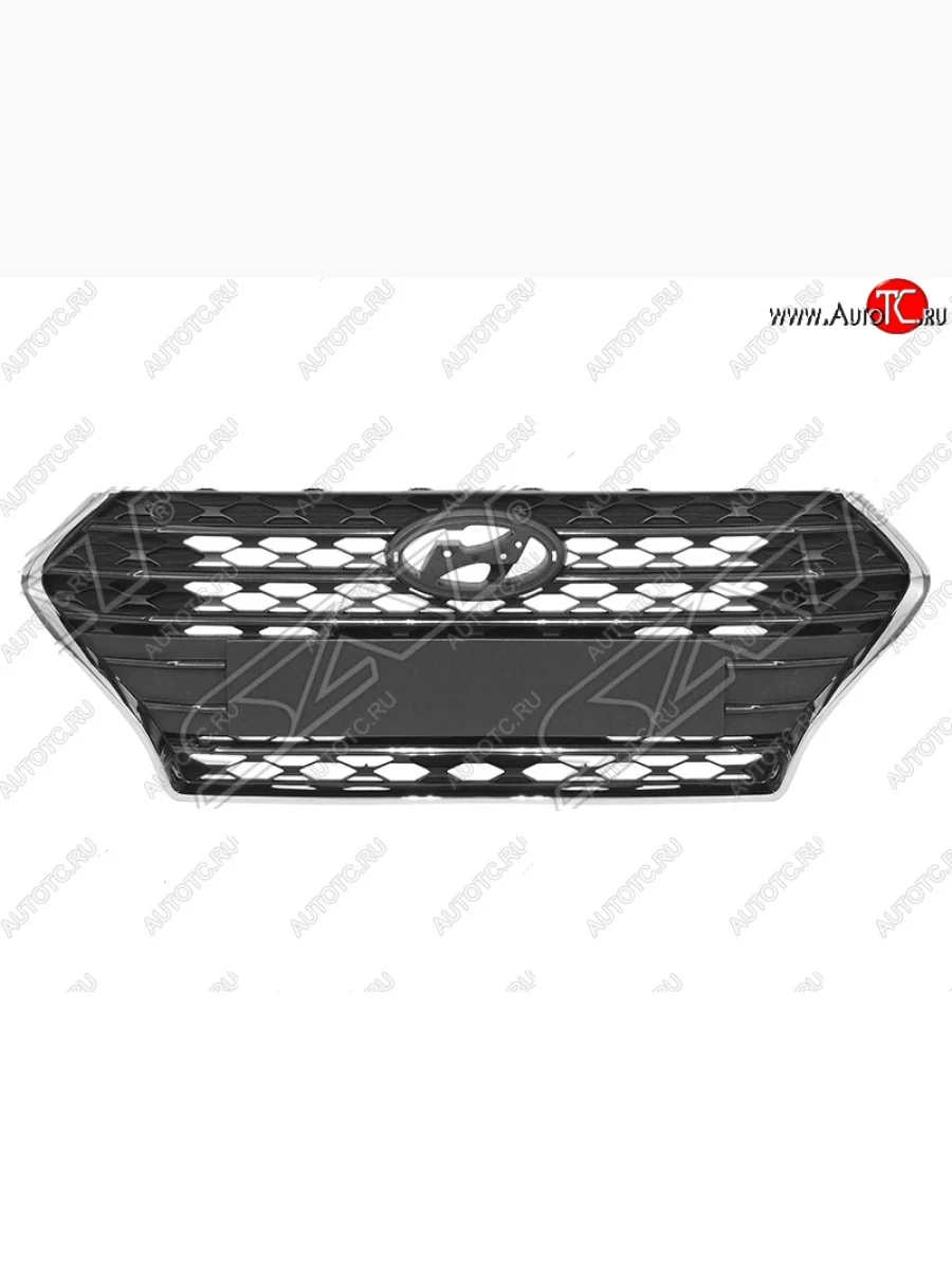 Решётка радиатора SAT Hyundai Solaris HCR седан дорестайлинг (2017-2020) (Неокрашенная)  в Керчи Республика Крым