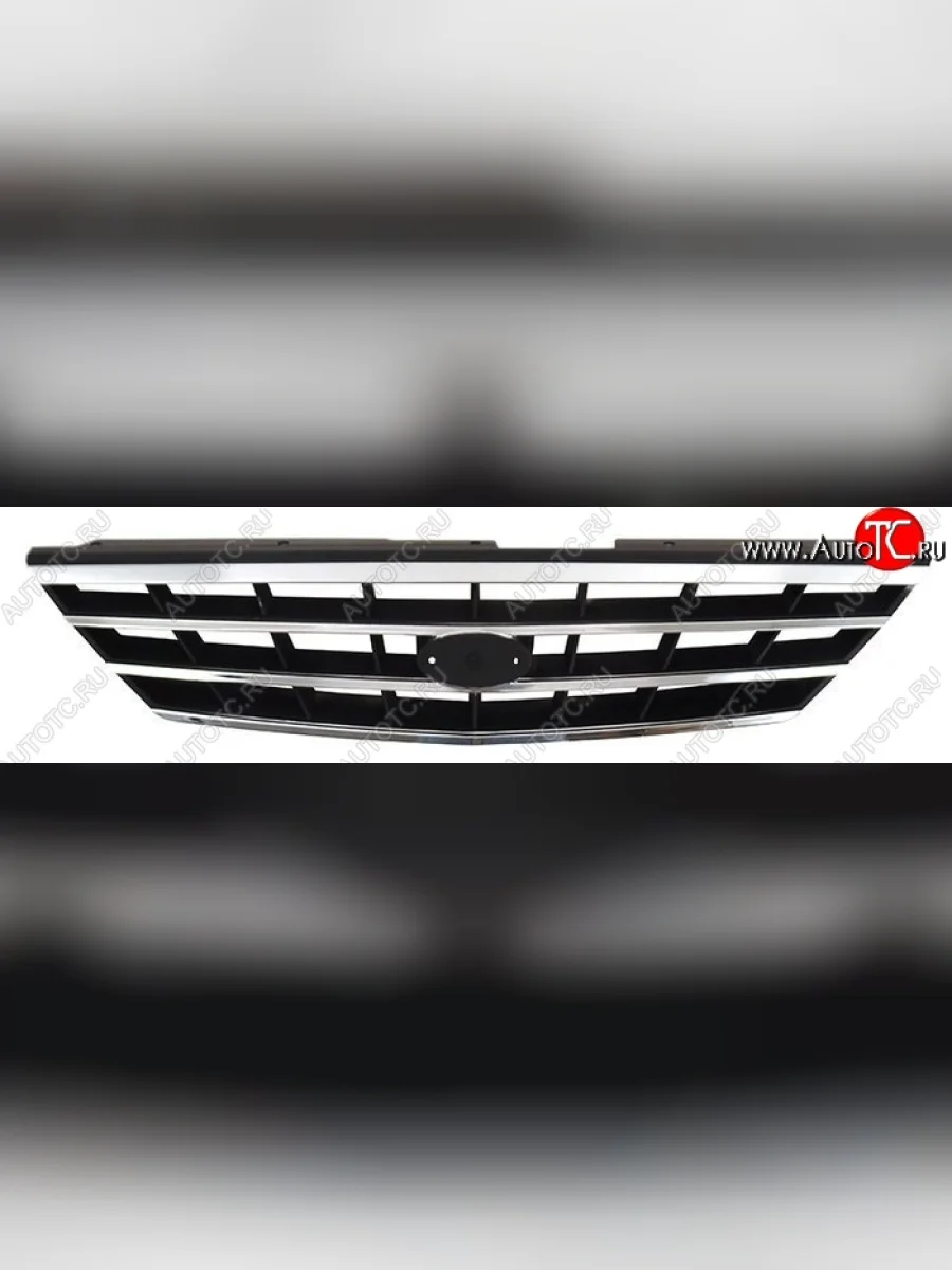 Решётка радиатора SAT (4D, черная с хромом) KIA Spectra (2000-2009) (Неокрашенная)  в Керчи Республика Крым