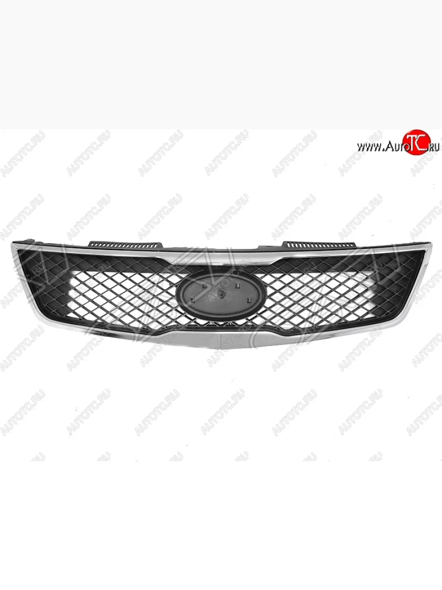 Решётка радиатора SAT (хром молдинг, дорестайлинг) KIA Forte 1 TD хэтчбек 5 дв. (2008-2013) (Неокрашенная)  в Перми Пермском крае