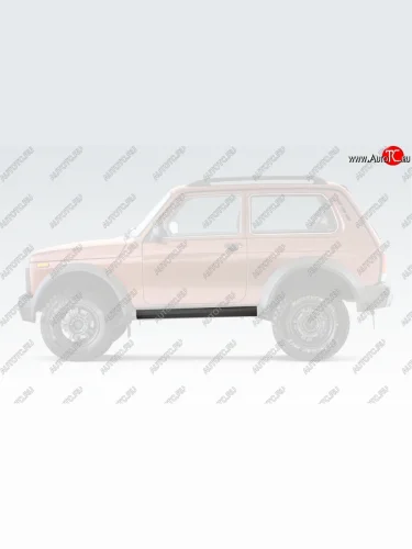 Порожек пластиковый Bronto (левый) Лада ВАЗ нива 4х4  2121 Бронто (2017-2025) 3 дв. 1-ый рестайлинг, 3 дв. 2-ой рестайлинг