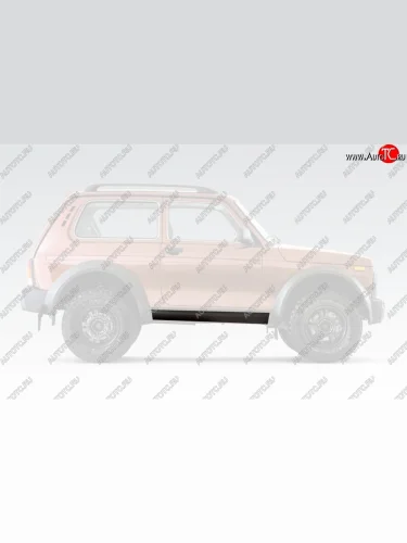 Порожек пластиковый Bronto (правый). Лада ВАЗ нива 4х4  2121 Бронто (2017-2025) 3 дв. 1-ый рестайлинг, 3 дв. 2-ой рестайлинг