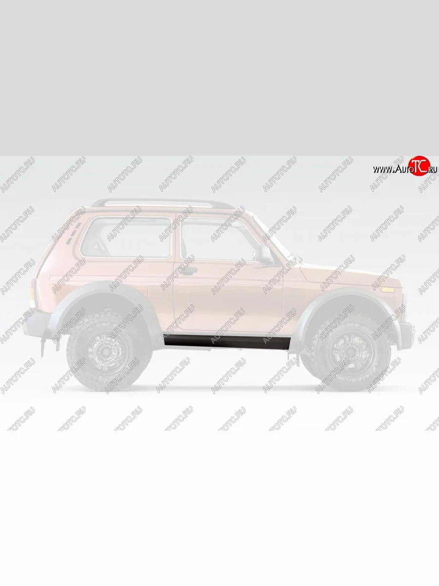 Порожек пластиковый Bronto (правый). Лада ВАЗ нива 4х4 2121 Бронто 3 дв. 1-ый рестайлинг (2017-2019) (Неокрашенные)  в Воронеже Воронежской области