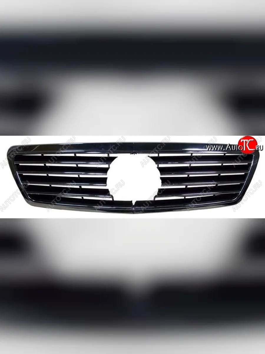 Решётка радиатора SAT (с местом под эмблему, черная)  Mercedes-Benz C-Class (2001-2004) CL203 (Неокрашенная)  в Керчи Республика Крым