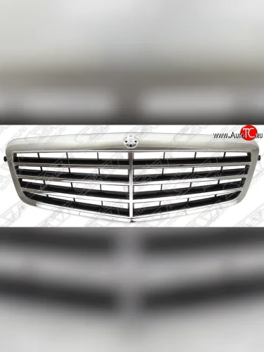 Решётка радиатора SAT (черная, хром) Mercedes-Benz E-Class  W212 (2009-2012) дорестайлинг седан