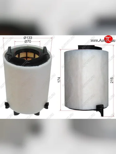 Фильтр воздушный двигателя SAT Audi A3 ( 8P1 хэтчбэк 3 дв.,  8PA хэтчбэк 5 дв.) (2003-2013), Skoda Octavia  A5 (2004-2008), Volkswagen Passat  B6 (2005-2011)