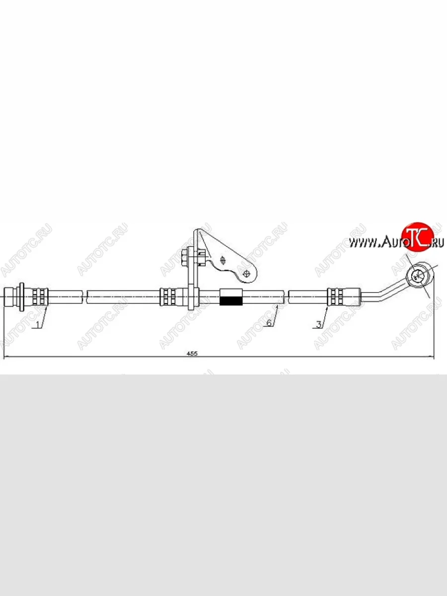 Тормозной шланг SAT (передний, левый, L=455) Honda Orthia (1999-2002)  в Керчи Республика Крым