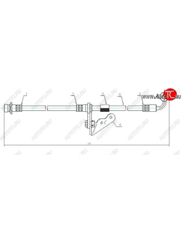 Правый тормозной шланг передний SAT (L=415) Honda Orthia (1999-2002)
