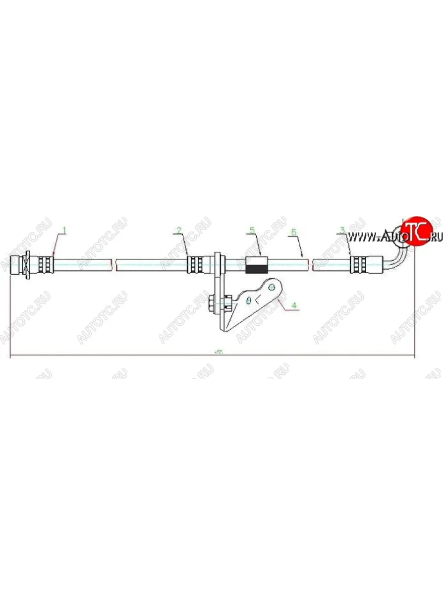 Правый тормозной шланг передний SAT (L=415)  Honda  Civic  EJ,EK,EM, Domani  MB, Orthia, partner  в Керчи Республика Крым