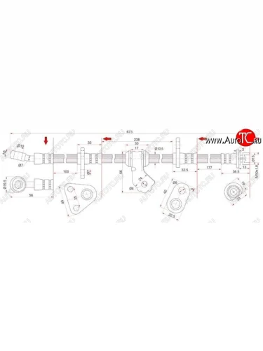 Тормозной шланг передний SAT (левый) Honda Civic  EG - Integra  DB6,DB7,DB8,DB9