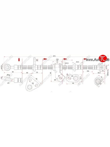 Тормозной шланг передний SAT (правый) Honda Civic  EG - Integra  DB6,DB7,DB8,DB9