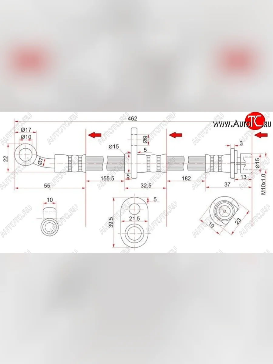 Тормозной шланг SAT (левый) Honda Avancier (1999-2003)  с доставкой в г. Керчь