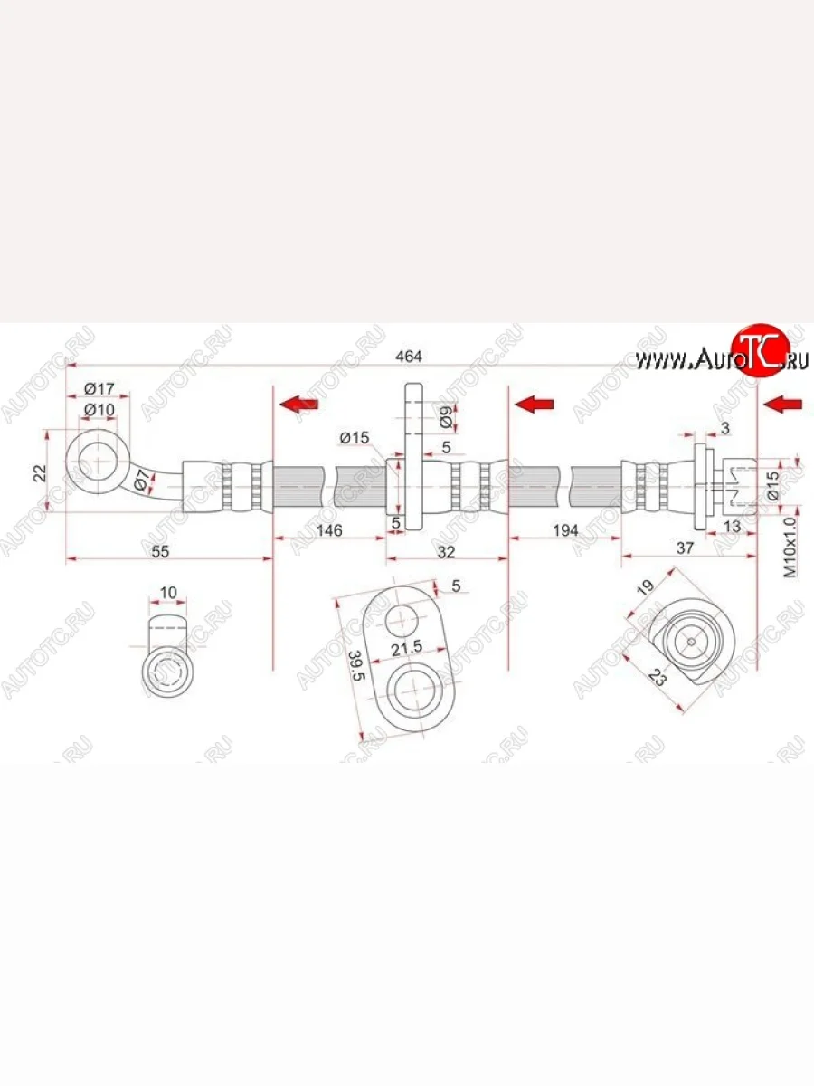 Тормозной шланг SAT (правый) Honda CR-V RD1,RD2,RD3  дорестайлинг (1995-1998)  в Перми Пермском крае