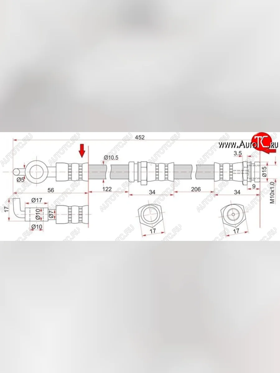 Тормозной шланг SAT (левый/правый) Mazda 323 BA дорестайлинг седан (1994-1996)  в Перми Пермском крае