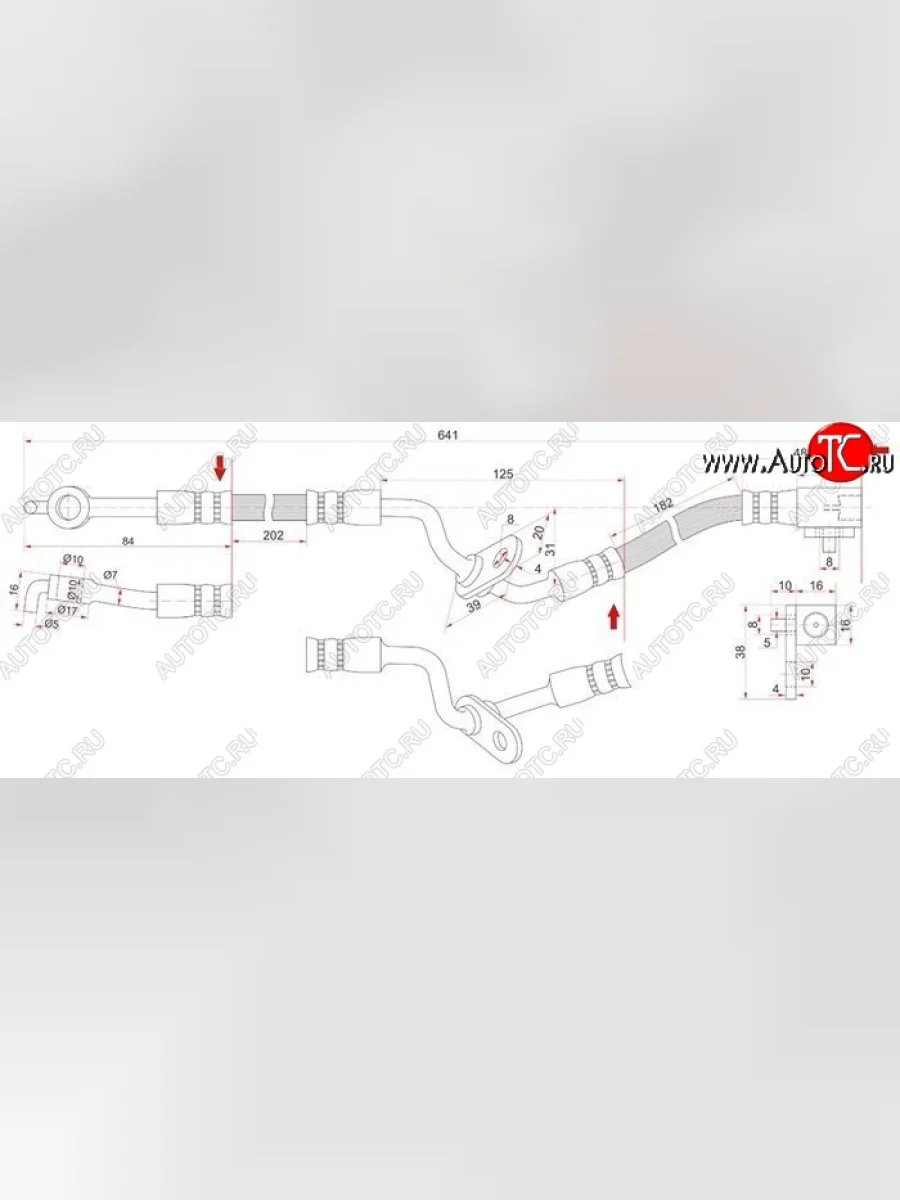 Тормозной шланг SAT (левый) Mazda 6 GG, GY универсал рестайлинг (2005-2008)  с доставкой в г. Керчь