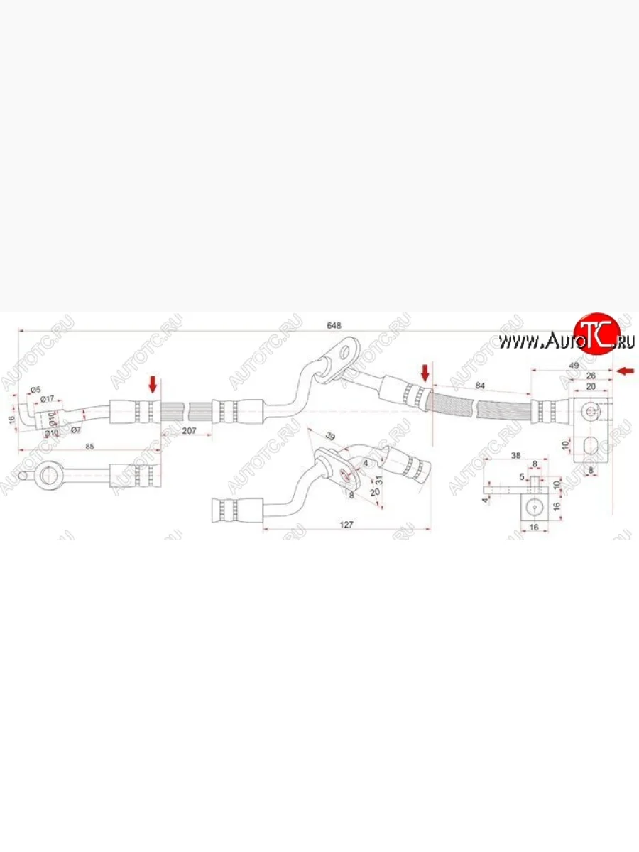 Тормозной шланг SAT (правый) Mazda Atenza GG универсал дорестайлинг (2002-2005)  в Керчи Республика Крым