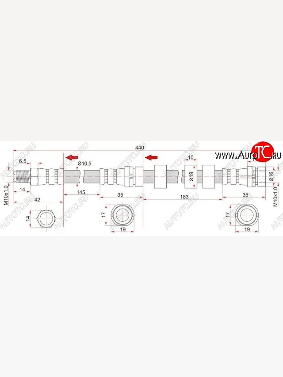 Тормозной шланг SAT (левый/правый) Ford Maverick TM1 рестайлинг, 5 дв. (2004-2007)  в Керчи Республика Крым