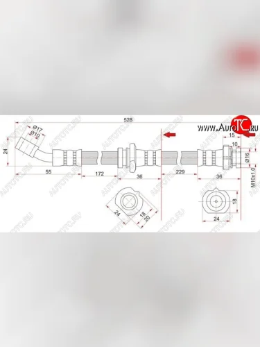 Тормозной шланг SAT (передний, левый) Nissan Almera  1 N15 - Sunny  N14