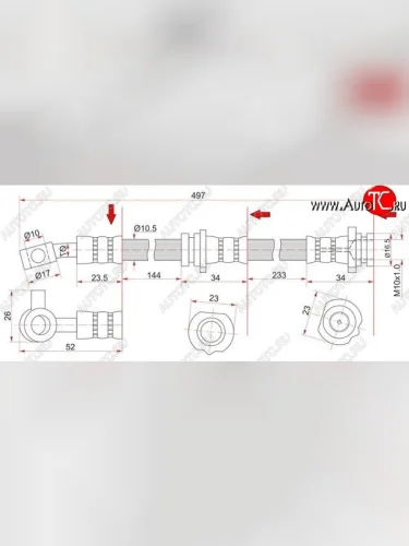Тормозной шланг SAT (левый) Nissan Bluebird Sylphy G10 седан дорестайлинг (2000-2003)