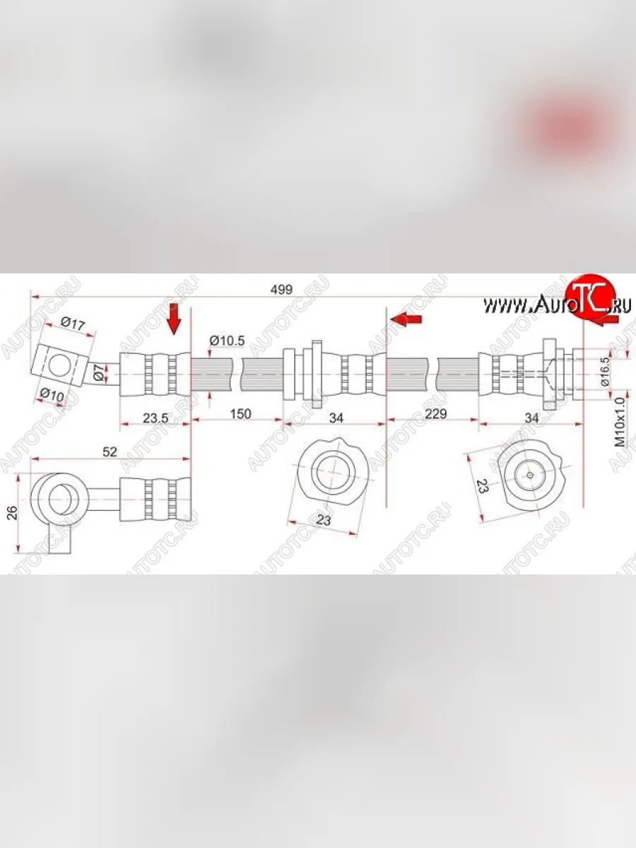 Тормозной шланг SAT (правый) Nissan Sunny B15 (1998-2004)  в Перми Пермском крае