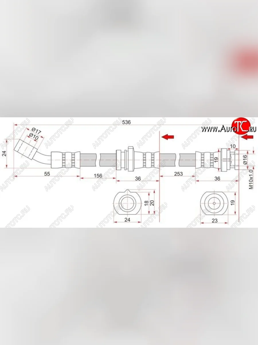 Тормозной шланг SAT (левый/правый) Nissan Avenir W11 универсал рестайлинг (2000-2005)  в Керчи Республика Крым
