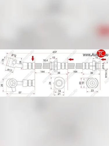 Тормозной шланг SAT (левый) Nissan Avenir W11 универсал рестайлинг (2000-2005)
