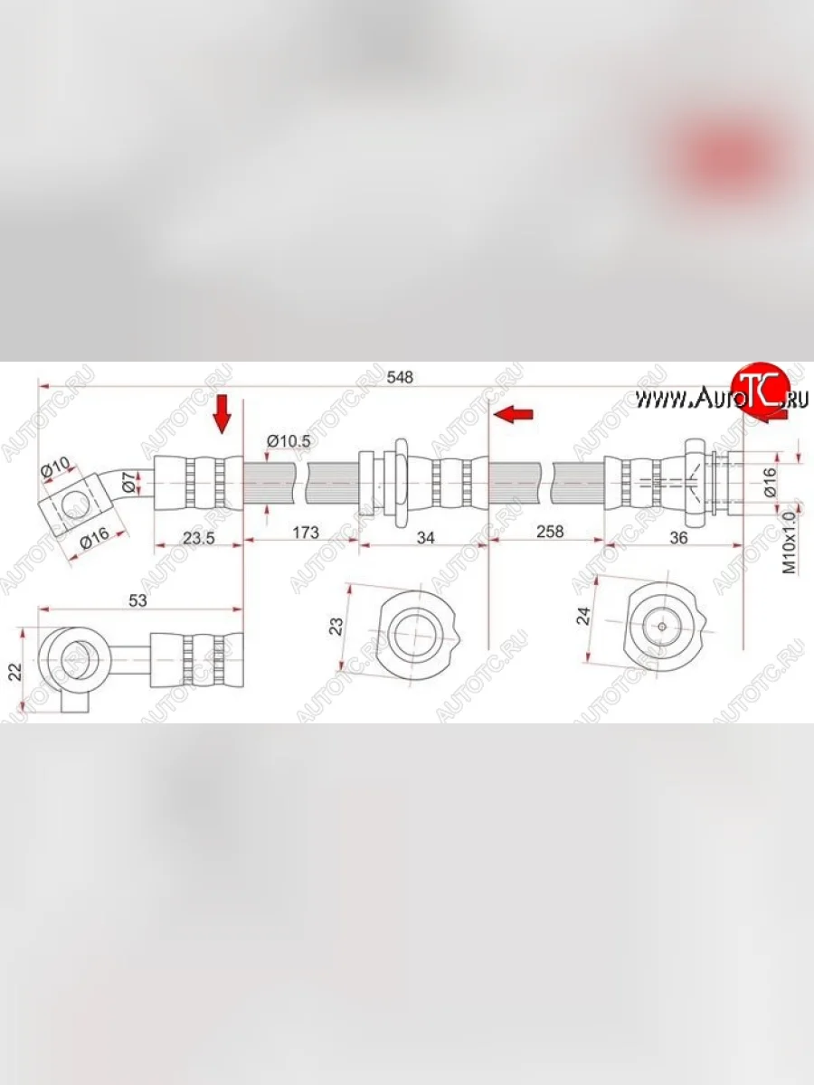Тормозной шланг SAT (левый/правый) Nissan Maxima A33 рестайлинг (2004-2006)  с доставкой в г. Керчь