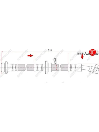 Тормозной шланг SAT (передний, левый) Nissan Note 1 E11 дорестайлинг (2004-2008)