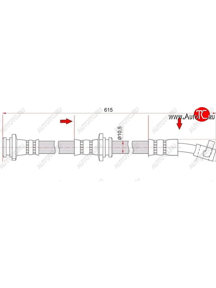 Тормозной шланг SAT (передний, левый) Nissan Bluebird Sylphy G11 седан (2005-2012)  с доставкой в г. Керчь