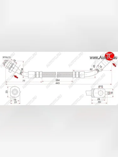 Тормозной шланг SAT (передний, правый) Nissan Mistral - Terrano2  R20