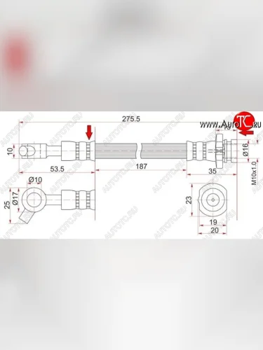 Тормозной шланг SAT (левый/правый) Nissan Patrol  4 - Safari  Y61