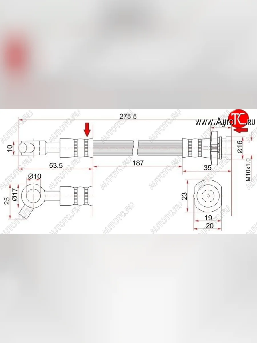Тормозной шланг SAT (левый/правый) Nissan Patrol 4 Y60 (1987-1997)  в Воронеже Воронежской области