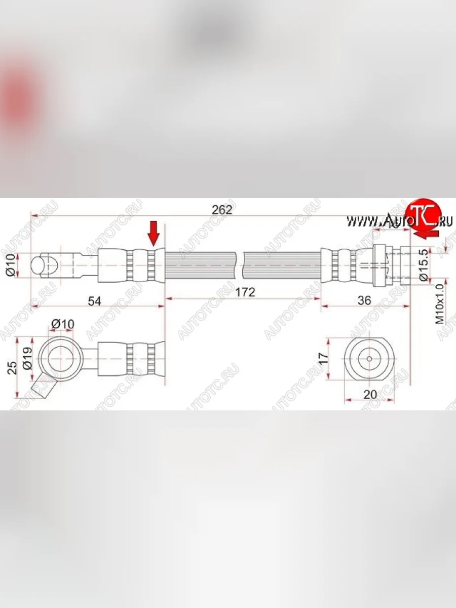Тормозной шланг SAT (левый/правый, колесо) Nissan Patrol 4 Y60 (1987-1997)  в Воронеже Воронежской области