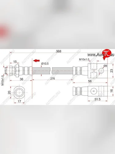 Тормозной шланг SAT (передний, промежуточный) Nissan Patrol  4 - Safari  Y61