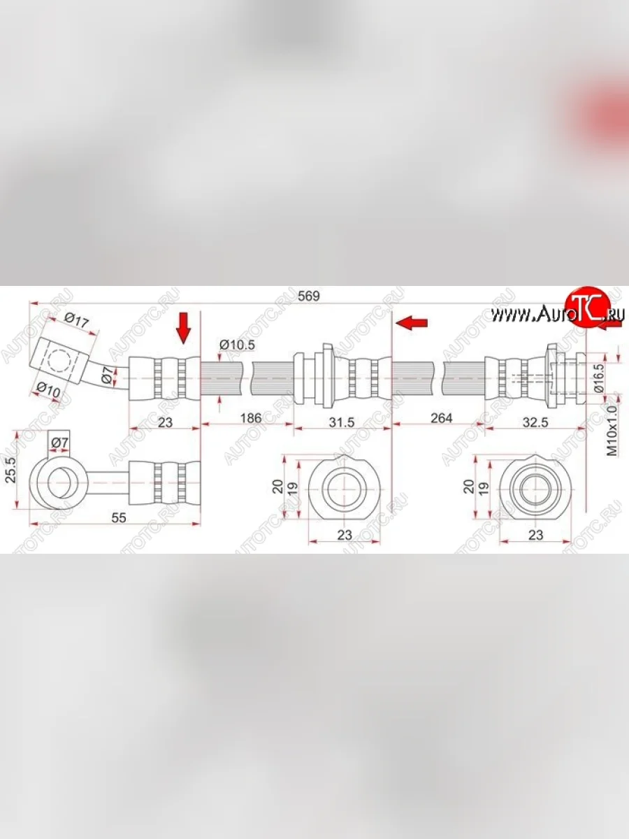Тормозной шланг SAT (передний, левый) Nissan Teana 1 J31 дорестайлинг (2003-2005)  в Самаре Самарской области