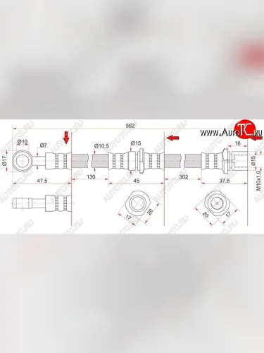 Тормозной шланг SAT (передний, правый) Subaru Legacy BD/B11 седан дорестайлинг (1993-1996)
