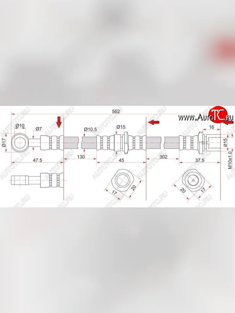 Тормозной шланг SAT (передний, правый) Subaru Forester SG дорестайлинг (2002-2005)  в Керчи Республика Крым