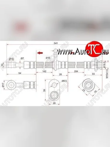 Тормозной шланг SAT (передний, левый) Suzuki Escudo 3 дорестайлинг (2006-2008)