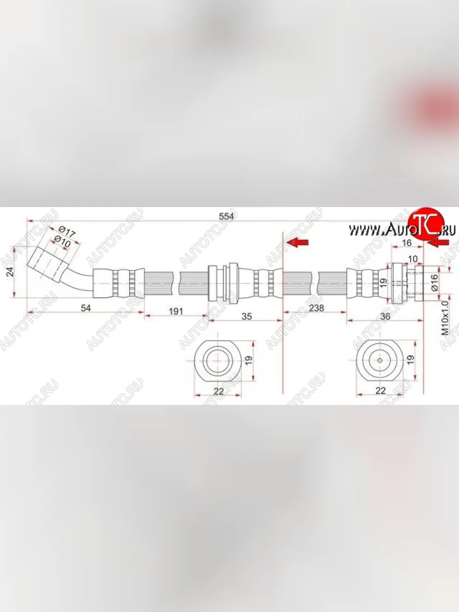 Тормозной шланг SAT (передний, правый) Suzuki Grand Vitara FTB03 3 двери (1997-2005)  в Керчи Республика Крым