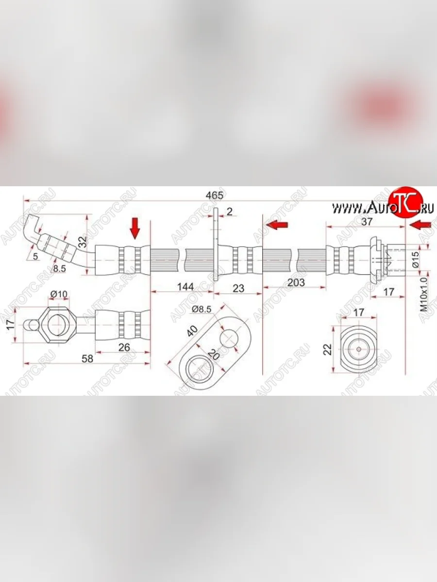 Тормозной шланг SAT (передний, левый) Toyota Alphard H10 дорестайлинг (2002-2005)  в Перми Пермском крае